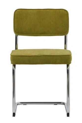 Čalouněná židle z manšestru Tepper zelená na jídelnu a obývací pokoj moderní na lyžinách