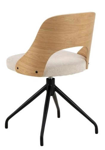 Otočená čalouněná židle Lucy skandinávská béžová dubová jídelní moderní Actona