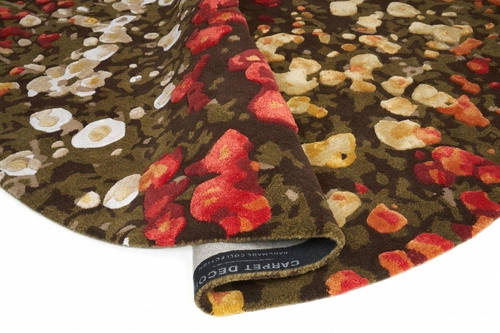 Kulatý moderní koberec Spring Flowers 200 cm vlněný do obýváku a ložnice Carpet Decor