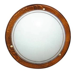 Stropní svítidlo kulaté Candellux 1030 bílý dub sklo do obýváku a ložnice