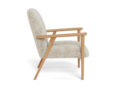 Relaxační křeslo Auckland béžové sametové skandinávské do obýváku