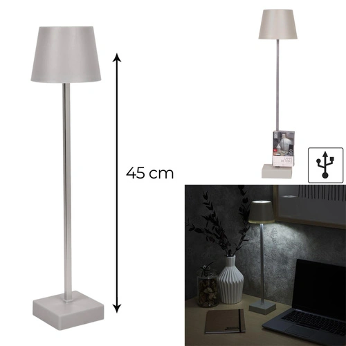 LED stolní lampička Blanca šedá dotyková se stmívačem 45 cm