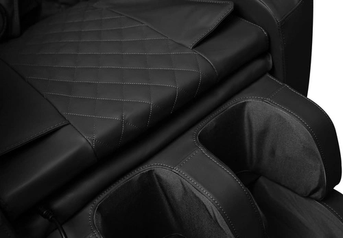 Relaxační křeslo Taya černé s masáží, vyhříváním a podnožkou do obýváku ekokůže