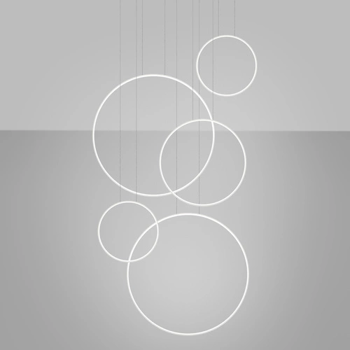 Závěsné LED svítidlo RIO 5 bílé moderní do obýváku a jídelny 5bodové