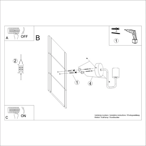 Nástěnné svítidlo loftové TIMBO černé s dřevem do obýváku a ložnice SOLLUX LIGHTING