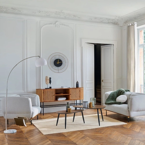 Bílá podlahová lampa Geda