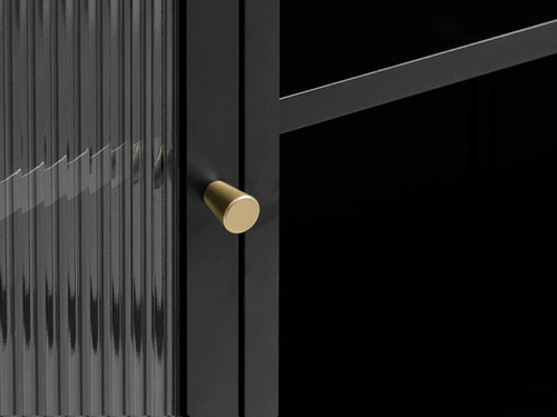 Komoda Bronco černá moderní rýhovaná na nožkách do obýváku 132 cm