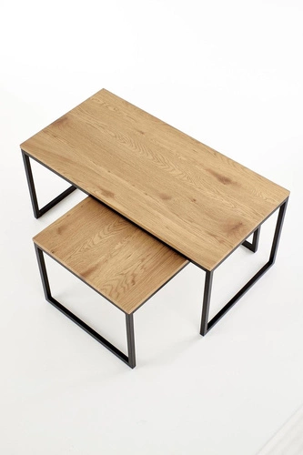 Sada 2 stolků Jennet černá/dubová