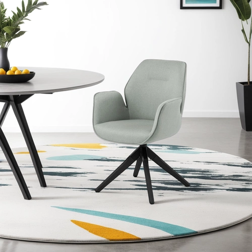 Otočná židle Aura Actona čalouněná skandinávská s područkami do obývacího pokoje šedá