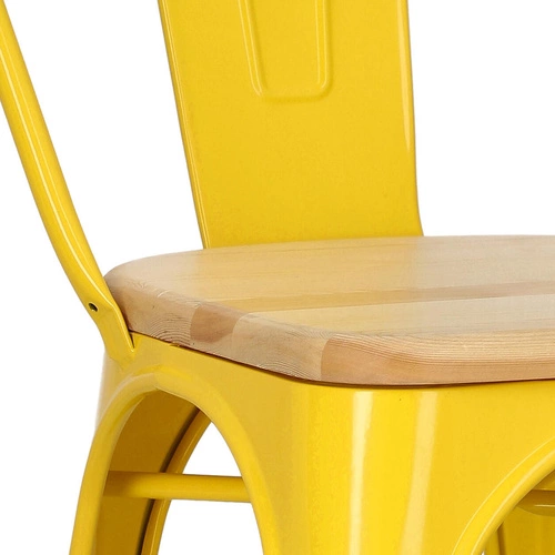 Židle Paris Wood žlutá, sedák borovice natural