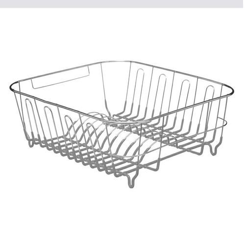 Chromovaný odkapávač na nádobí šedý 5five simply smart na pracovní desku s přihrádkou na příbory