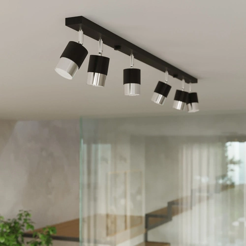 Stropní svítidlo NERO 3 černý chrom moderní loft do obýváku kuchyně ložnice