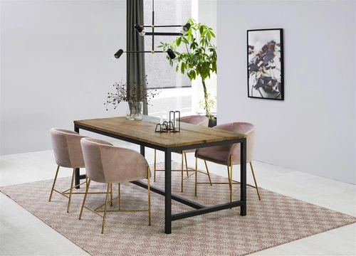 Křeslo Nelson růžové/zlaté nohy