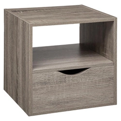 Šedý noční stolek se zásuvkou a policí 31 cm moderní Kali 5five simply smart