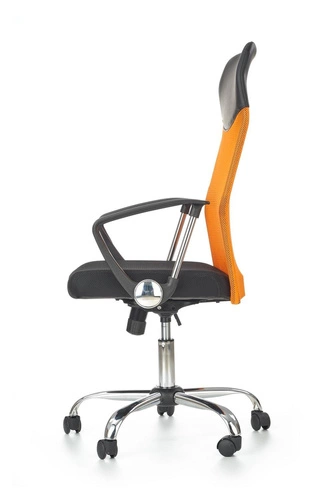 Ergonomická otočná kancelářská židle Spiner Intesi oranžová kožená s nastavitelnou výškou