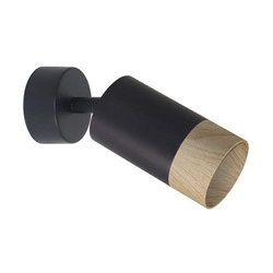 Nástěnné svítidlo Conti černé s dřevem moderní do obýváku a ložnice loftový CANDELLUX