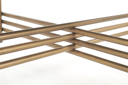 Konferenční stolek Izella kulatý skleněný černý zlatý 80 cm moderní glamour do obýváku