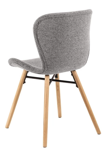 Čalouněná jídelní židle Batilda šedá moderní s dřevěnými nohami Actona