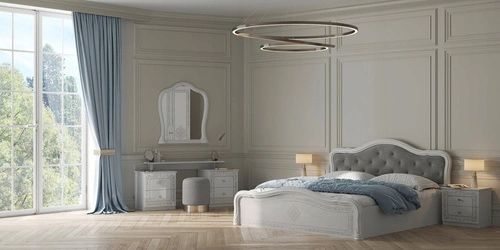 Bílá komoda s zásuvkami Diamante 118 cm lesk glamour do obýváku a ložnice Intesi