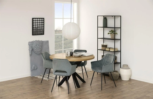 Kovový regál Newcastle vysoký černý do obýváku industriální 185 cm na knihy Actona