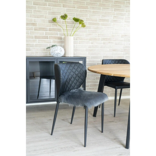 Kožešinový polštář na židli House Nordic šedý čtvercový 40x40 do obýváku