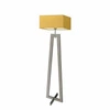 Stojací lampa JAWA žlutá dřevěná s moderním stínidlem do obýváku a ložnice Lysne