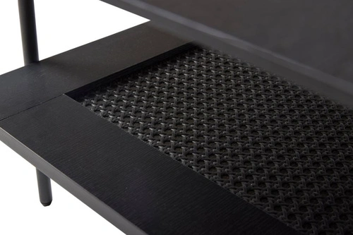 Konferenční stolek Pensacola obdélníkový černý dub s policí do obývacího pokoje