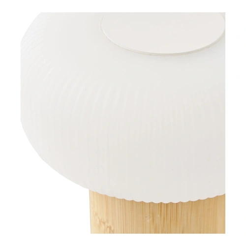 Noční LED lampička Stafford akumulátorová bambusová do ložnice bílá