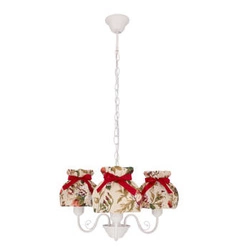 ROZANO závěsná lampa bílá 3x40W E27 stínidlo s květinou