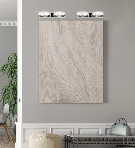 Nástěnné LED svítidlo Shipi chromované s krystaly moderní do obývacího pokoje a ložnice 33 cm