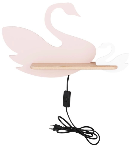 Nástěnná lampa Swan 5W LED 4000K iq kids s kabelem růžová+bílá