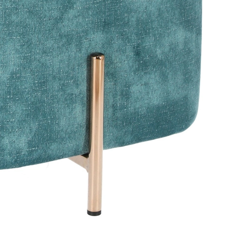 Puf Izbit Velvet modrý glamour na zlatých nohách do obývacího pokoje a ke kosmetickému stolku 42,5 cm Intesi