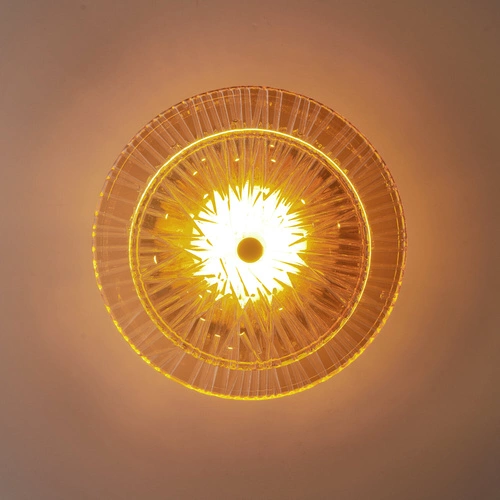 LUXIO moderní LED stropní svítidlo skleněné jantarové do obýváku 20 cm Step into Design