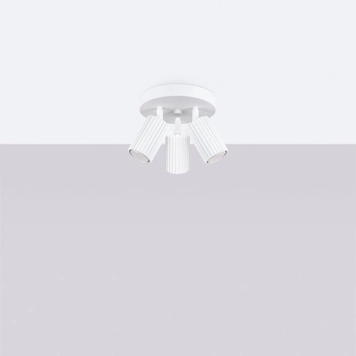 Moderní bílý stropní plafon KARBON 3P s nastavitelným stínidlem do obýváku a ložnice