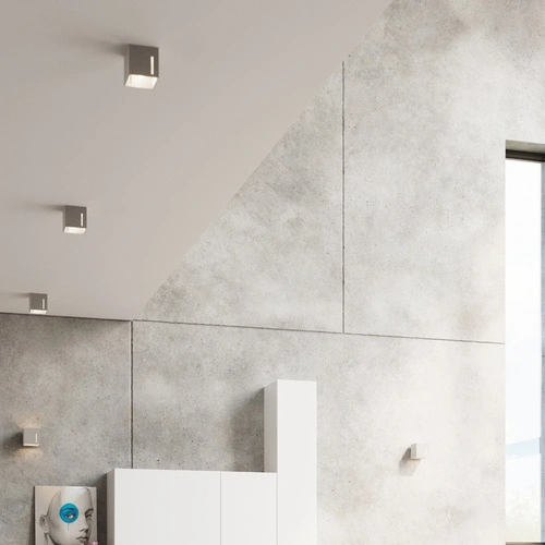 Moderní šedé nástěnné svítidlo PIXAR Sollux Lighting hliníkové do obýváku a ložnice