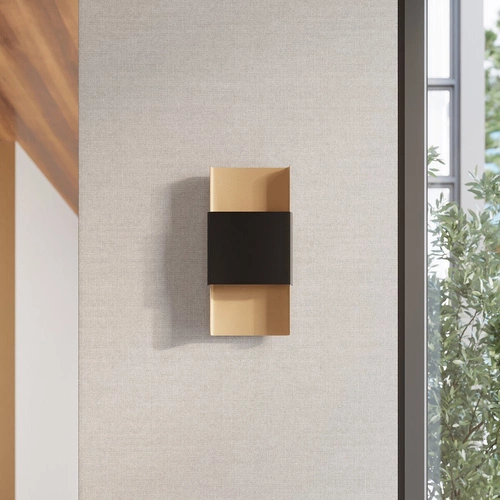 Nástěnné svítidlo DURLIN moderní zlaté černé kovové do obýváku a ložnice 40 cm SOLLUX