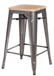 Židle barová Niort Wood 65cm kovová borovice příroda