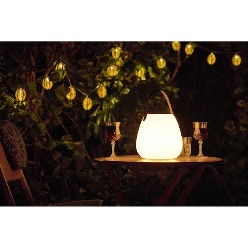 Zahradní LED lampa Derry akumulátorová bílá IP44 na terasu a balkon