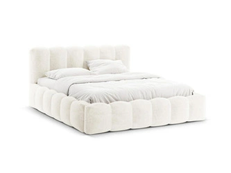 Čalouněná postel Lupine béžová 140x200 s úložným prostorem do ložnice moderní glamour