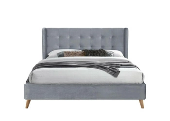Čalouněná postel Flikez VIC 160x200 šedá sametová s vysokým čelem do ložnice