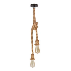 Závěsné svítidlo Videa černé provazové 2 zdroje do obýváku a jídelny loftové