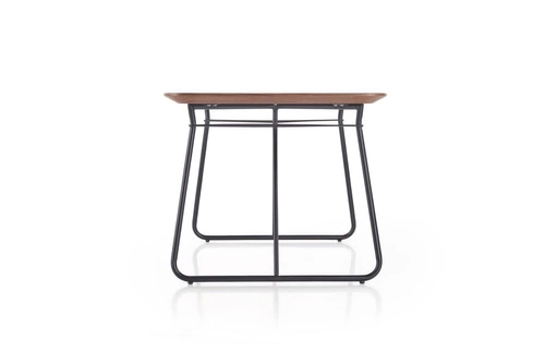 Jídelní stůl loftový Linked 180 cm černý s přírodní dubovou deskou Intesi pevný