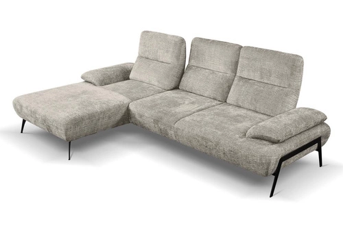 Rohová sedací souprava Rasmus moderní šedá levá s nastavitelným opěradlem do obýváku Intesi