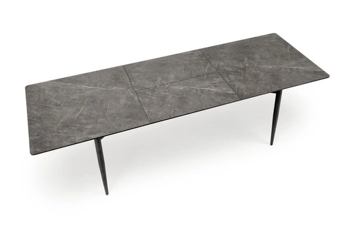 Rozkládací jídelní stůl Ariaster šedý mramor černé nohy 180–260 cm moderní