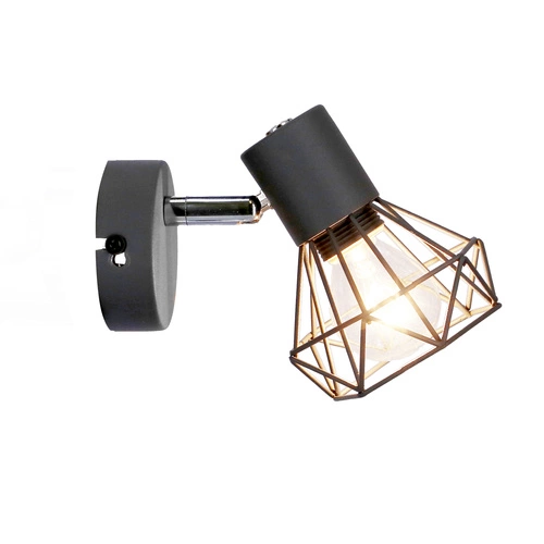 Nástěnné svítidlo Verve matná šedá kovová moderní s otočným stínidlem do ložnice