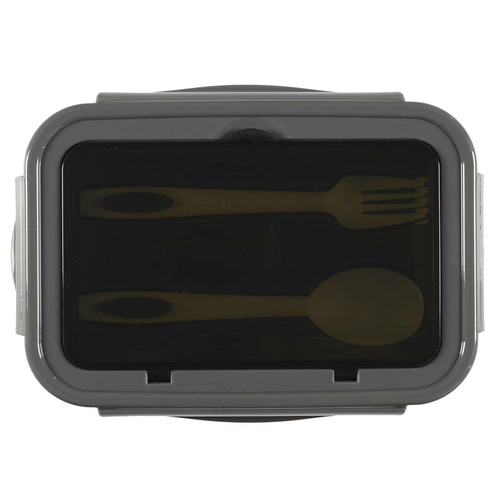 Lunchbox Intesi Single šedý s nádobou 2,5 l a příbory do práce nebo školy, moderní