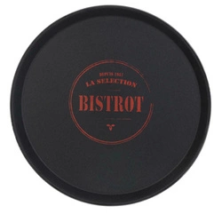 Kulatý protiskluzový podnos na nápoje a občerstvení Bistrot Intesi retro 35,5 cm