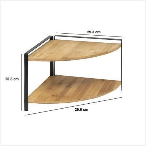 Rohová kuchyňská polička na koření 2patrová bambusová černá skandinávský styl 5five