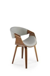 Jídelní židle Shiloh VIC Intesi šedá s područkami dřevěná skandinávský ořech