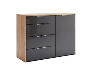 Komoda se zásuvkami Lana 120 cm dub craft šedý moderní do obýváku Intesi